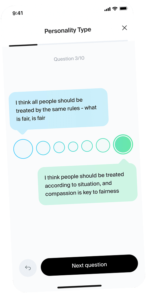 Take tests to learn more about yourself and get more accurate matches